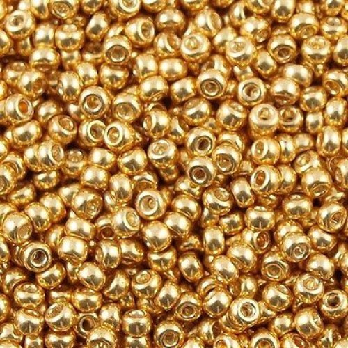 ROUND ROCAILLE 15/0 Galvanized Yellow Gold 1052